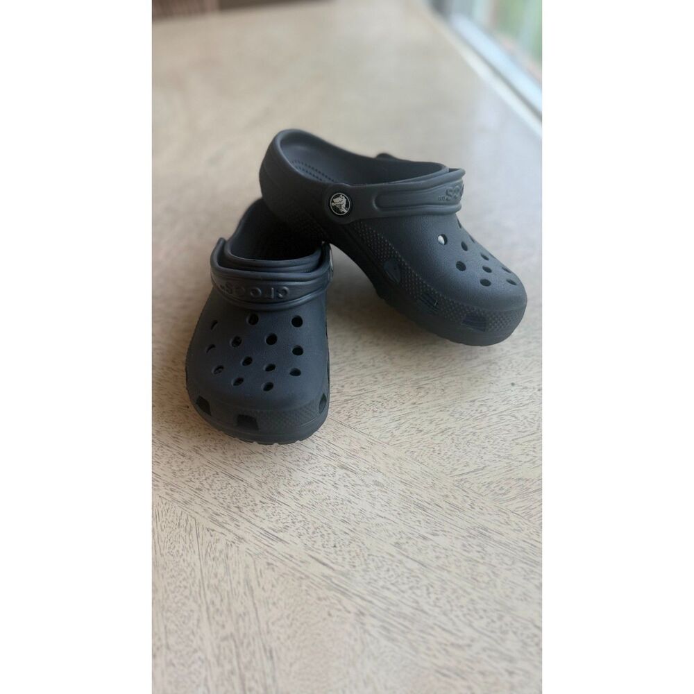 Crocs Classic Clog Kids Junior J1 Black Slip On Comfort Shoes